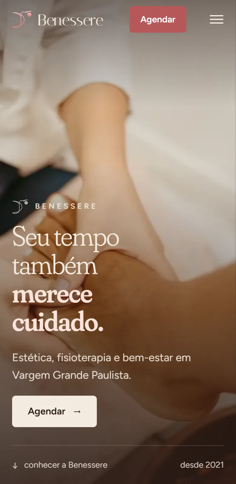 Site da Benessere no celular